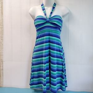 NEW Sparkling Stars Halter  Summer A-line Dress Striped Size S